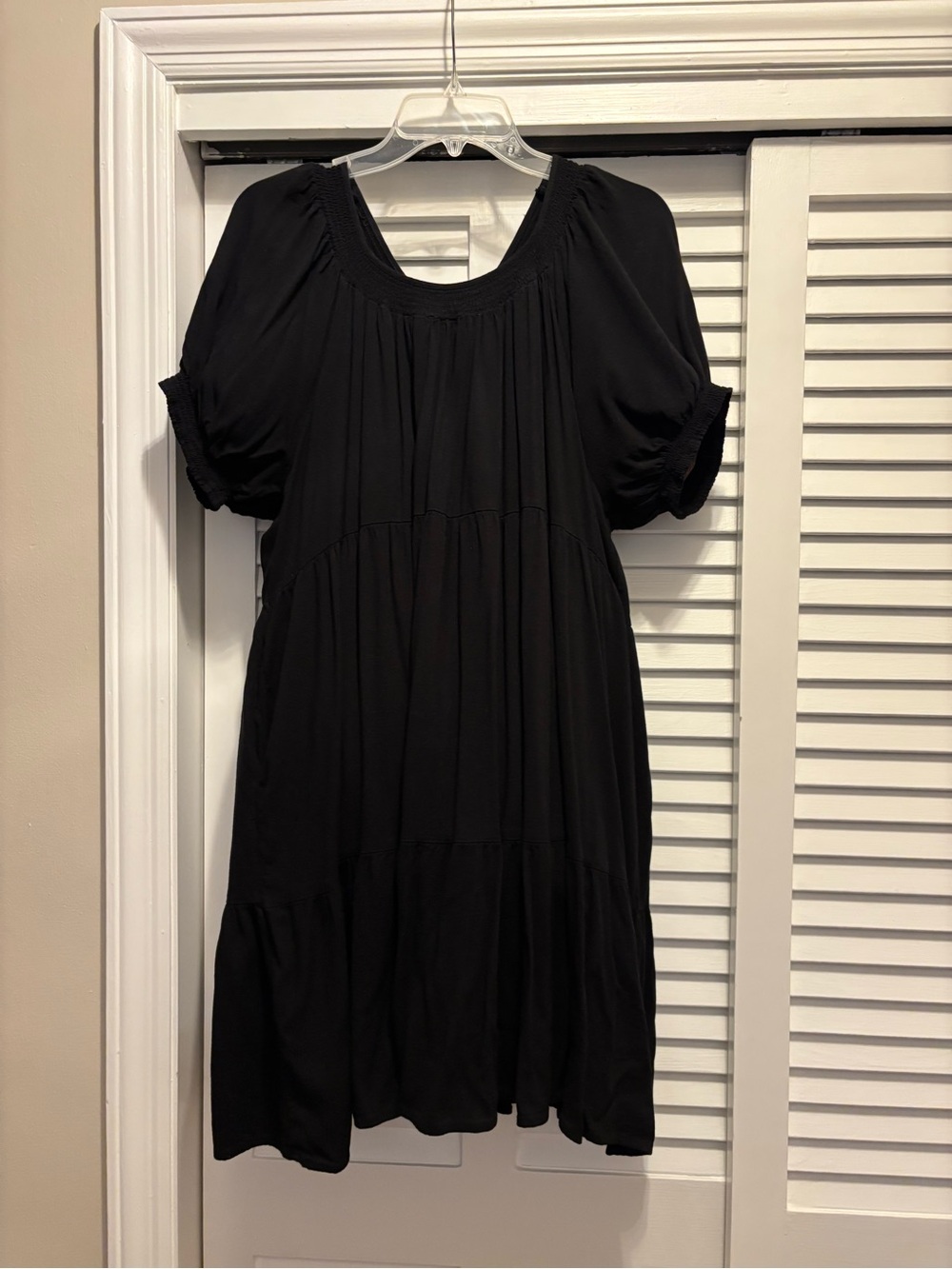 torrid Black Puff Sleeve Tiered Midi Dress